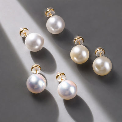Beauteast Glass Pearl Stud Earrings