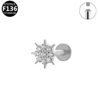 1 Piece Lip Rings Minimalist Snowflake Pure Titanium Plating Inlay Zircon White Gold Plated Silver Plated Lip Rings Ear Cartilage Rings & Studs