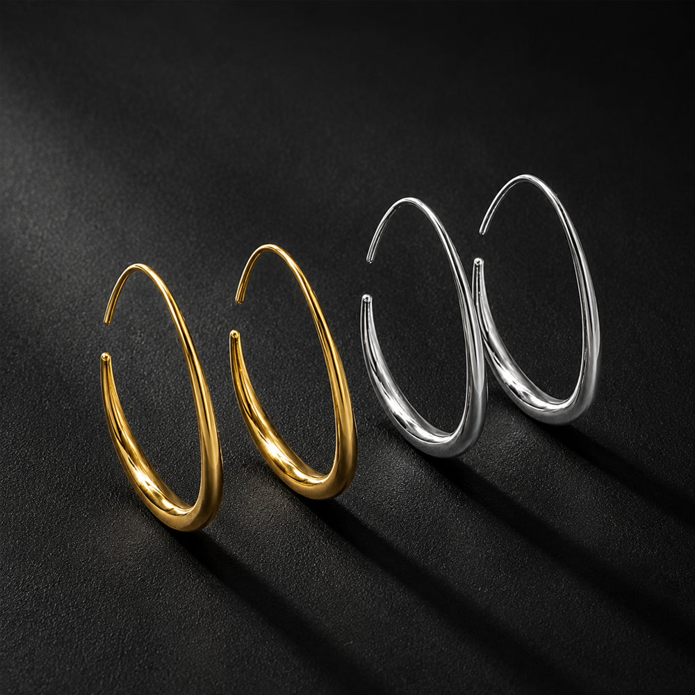 Beauteast Fluid Open Hoop Earrings