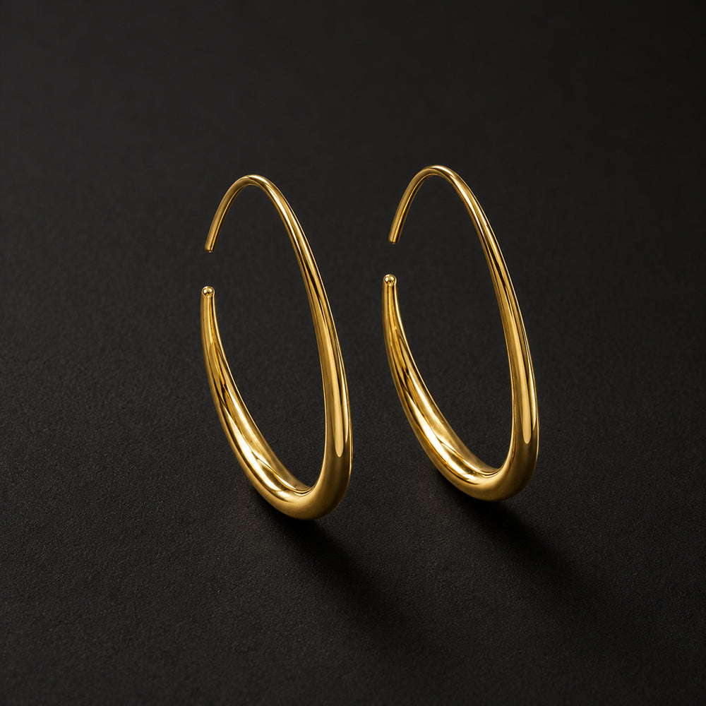 Beauteast Fluid Open Hoop Earrings