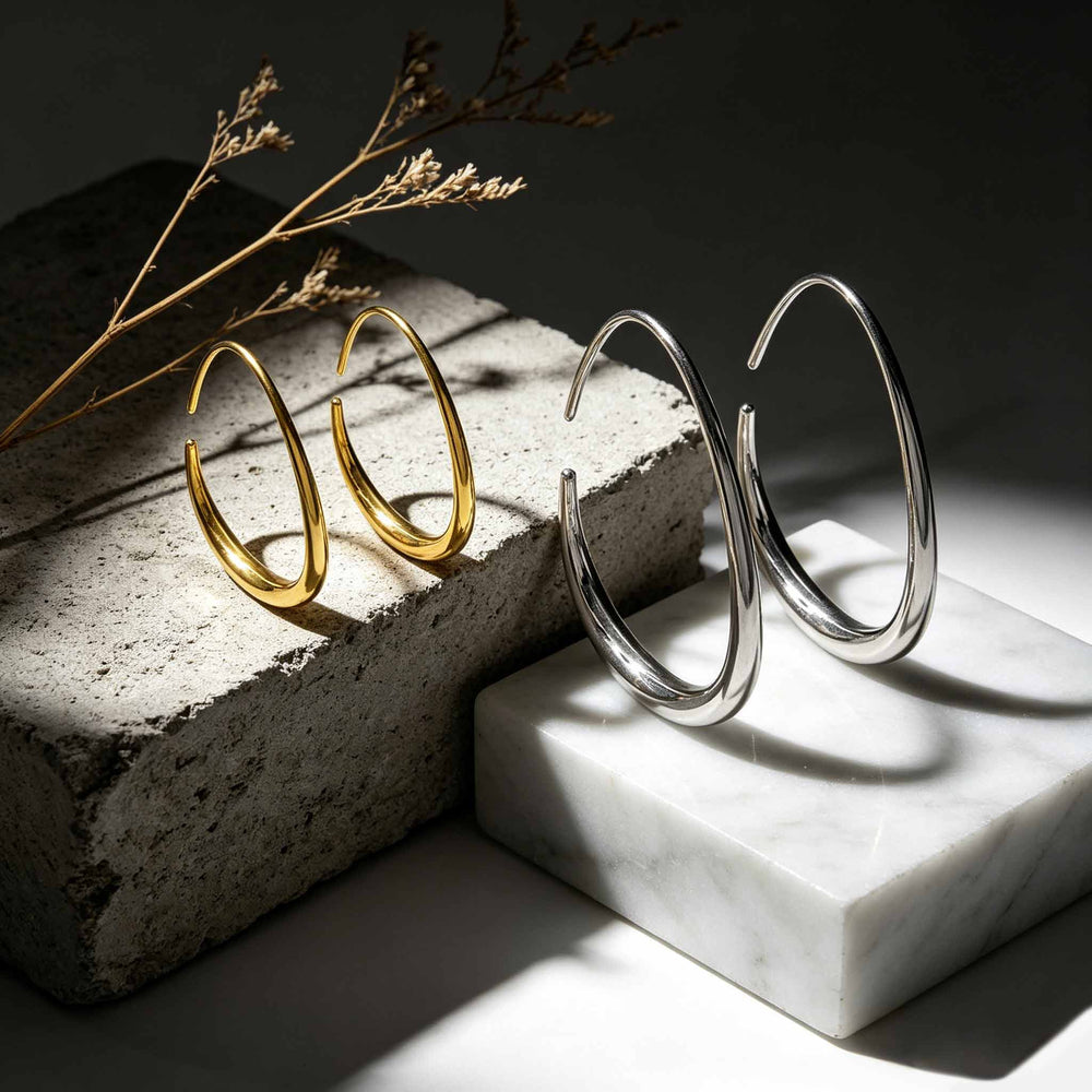 Beauteast Fluid Open Hoop Earrings