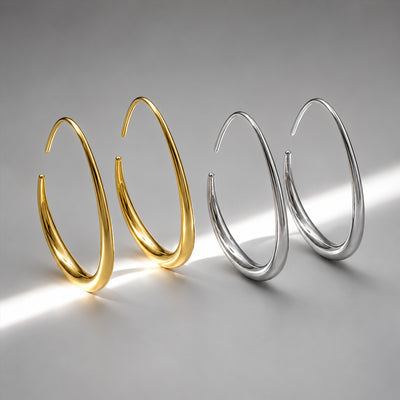 Beauteast Fluid Open Hoop Earrings
