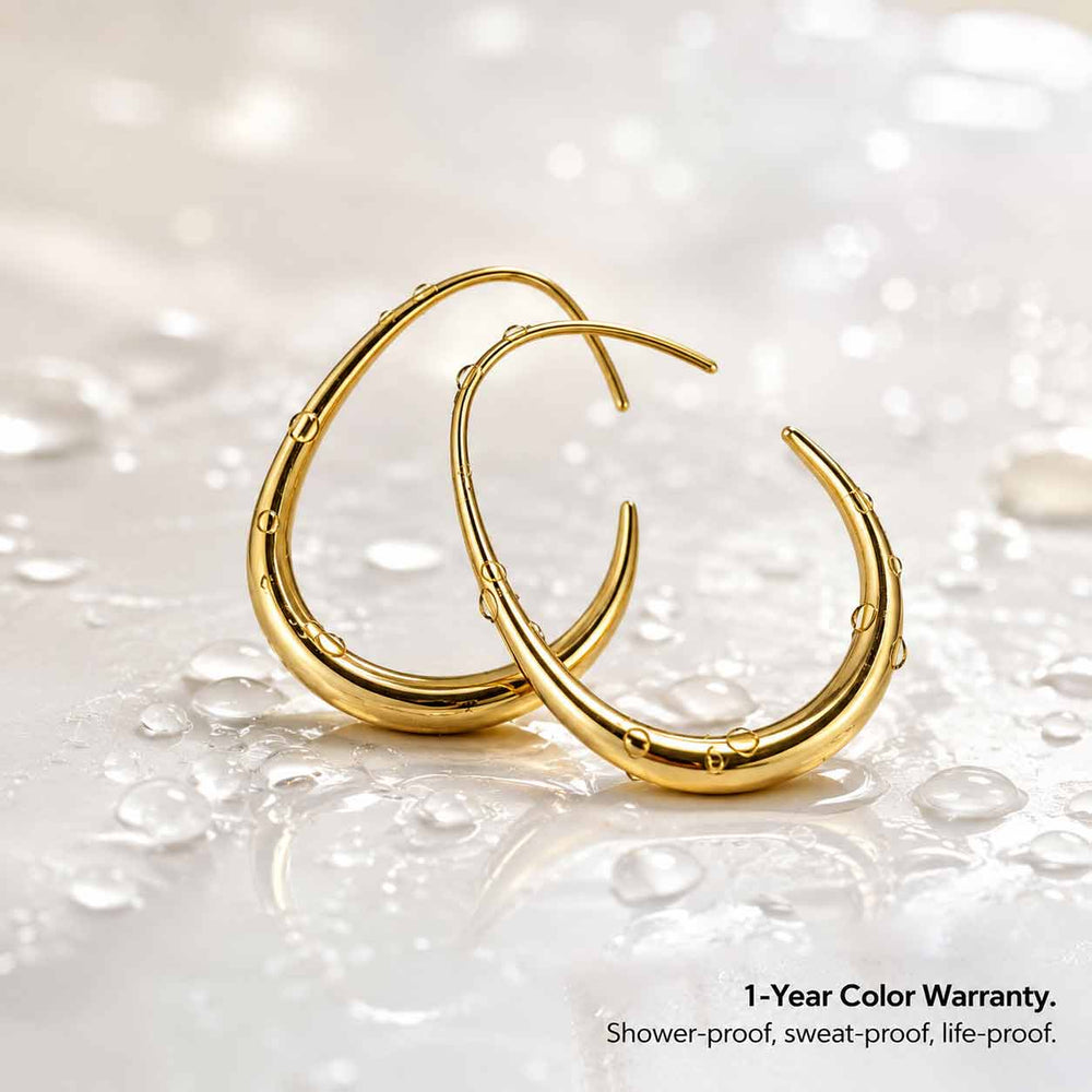 Beauteast Fluid Open Hoop Earrings