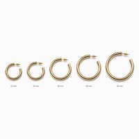 Classic Thick C-Hoop Earrings - 18K Gold Plated Brass Open Hoops with 925 Sterling Silver Post for Sensitive Ears - by Beauteast