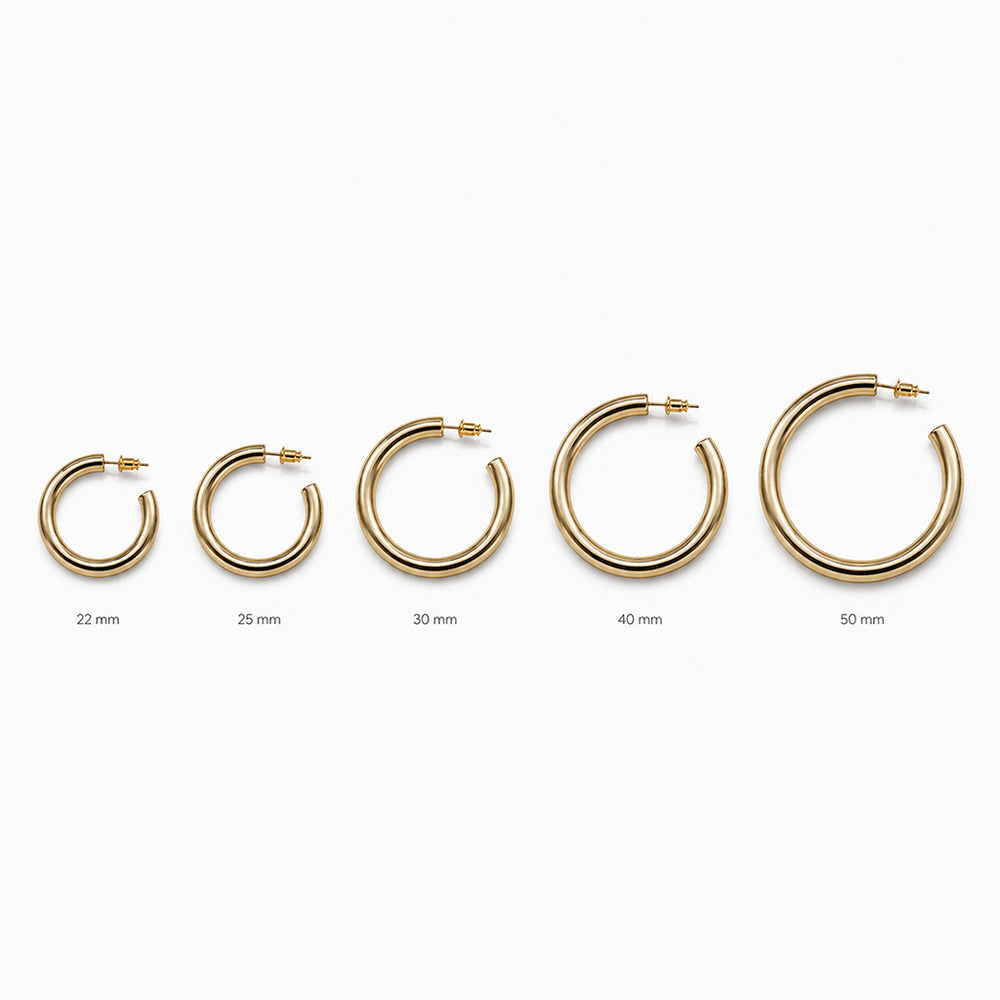 Beauteast Polished Curve Hoop Earrings
