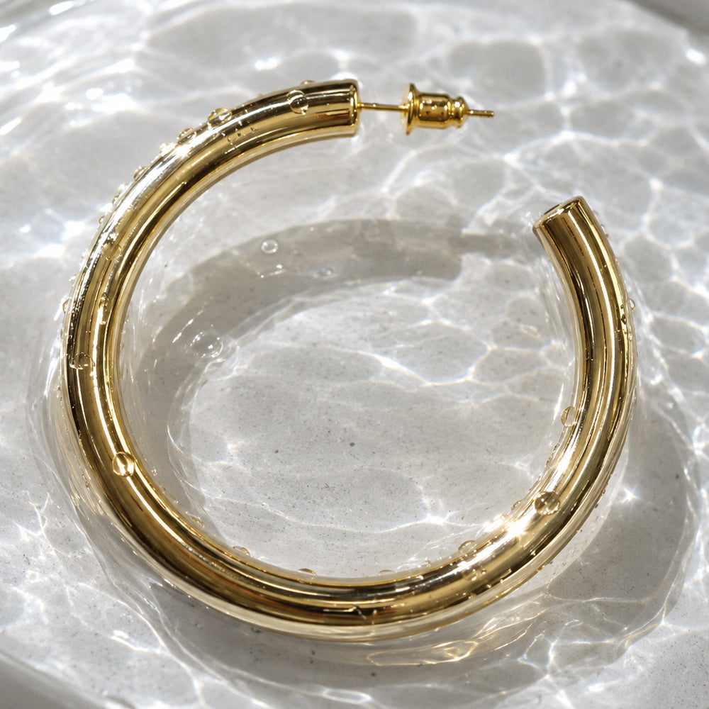 Beauteast Polished Curve Hoop Earrings