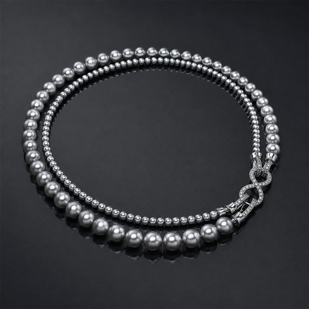 Beauteast Double Strand Pearl Necklace