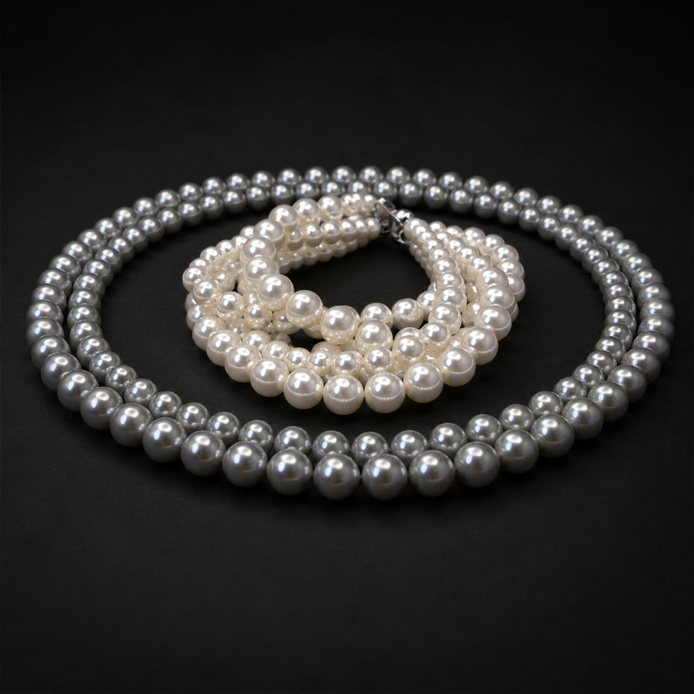 Beauteast Double Strand Pearl Necklace