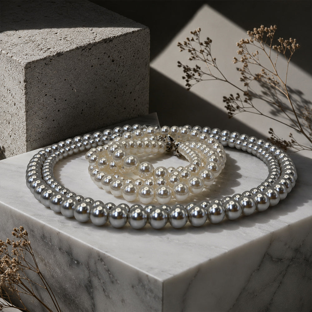 Beauteast Double Strand Pearl Necklace