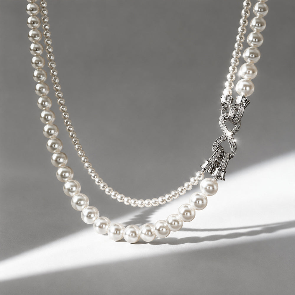 Beauteast Double Strand Pearl Necklace