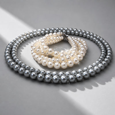 Beauteast Double Strand Pearl Necklace
