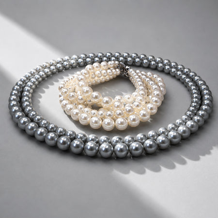 Beauteast Double Strand Pearl Necklace