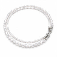 Classic Round Pearl Strand Necklace - Premium Austrian Element Pearls with Infinity Clasp for Women - Elegant Minimalist Jewelry by Beauteast