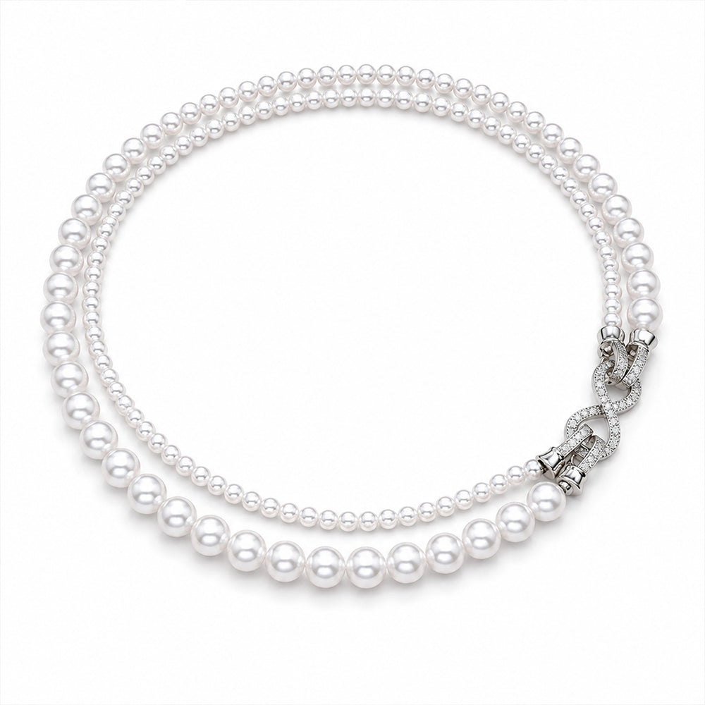 Beauteast Double Strand Pearl Necklace