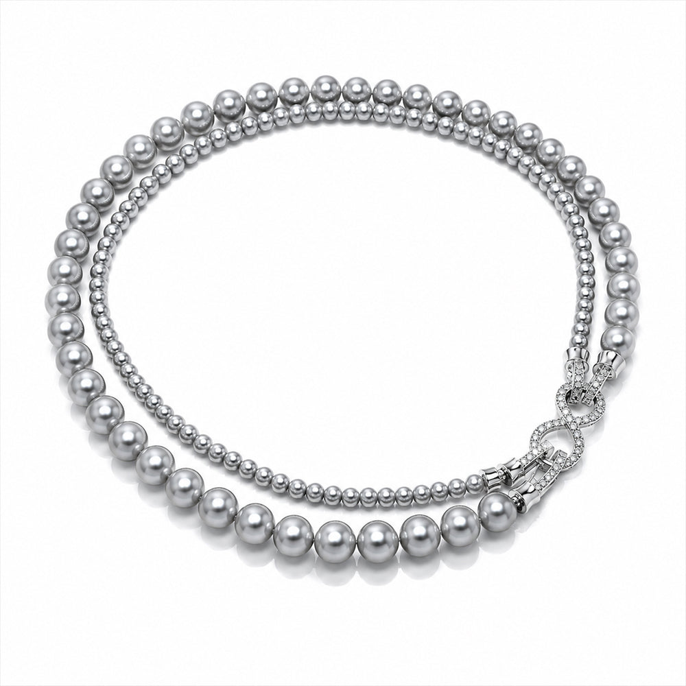 Beauteast Double Strand Pearl Necklace