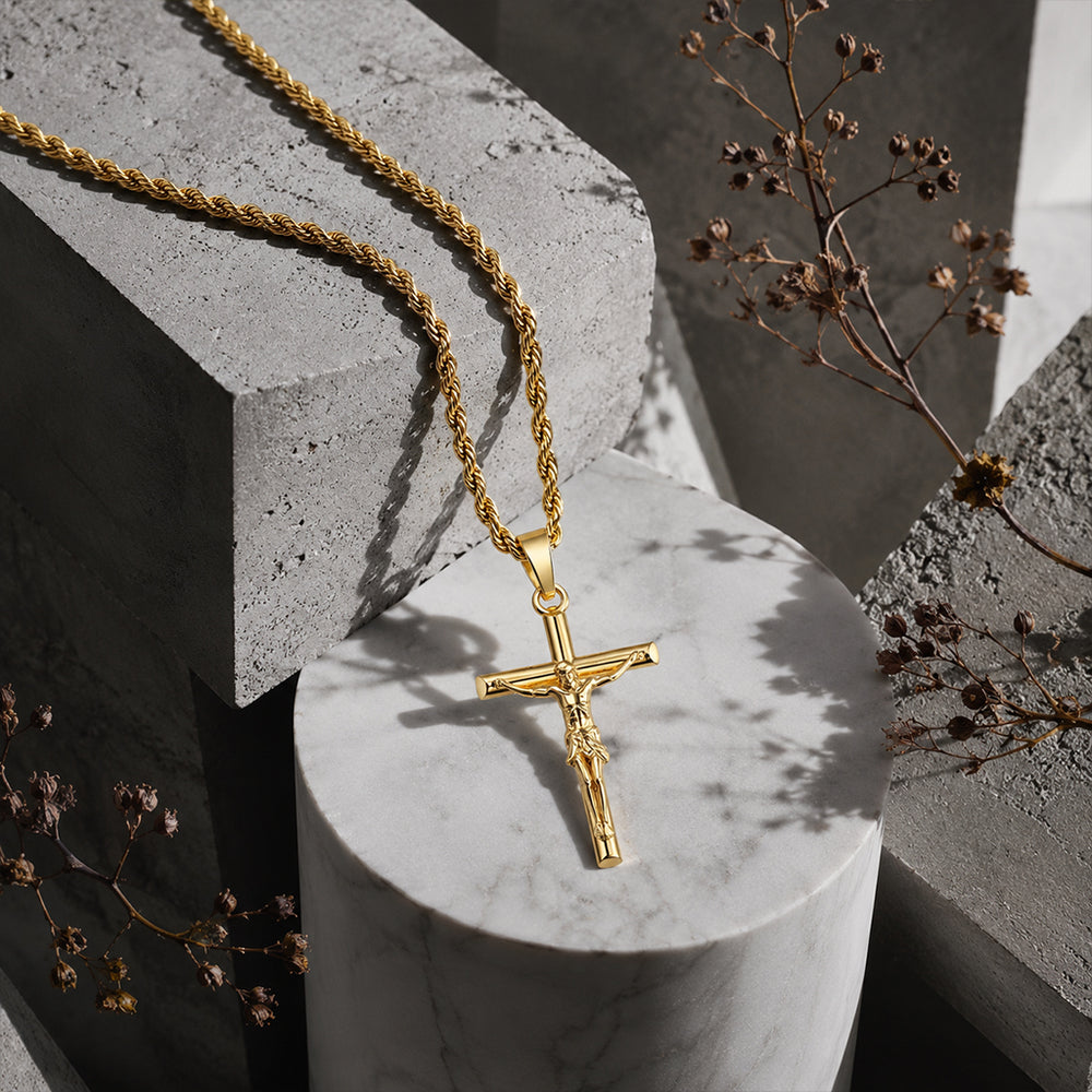 Beauteast Crucifix Pendant Necklace