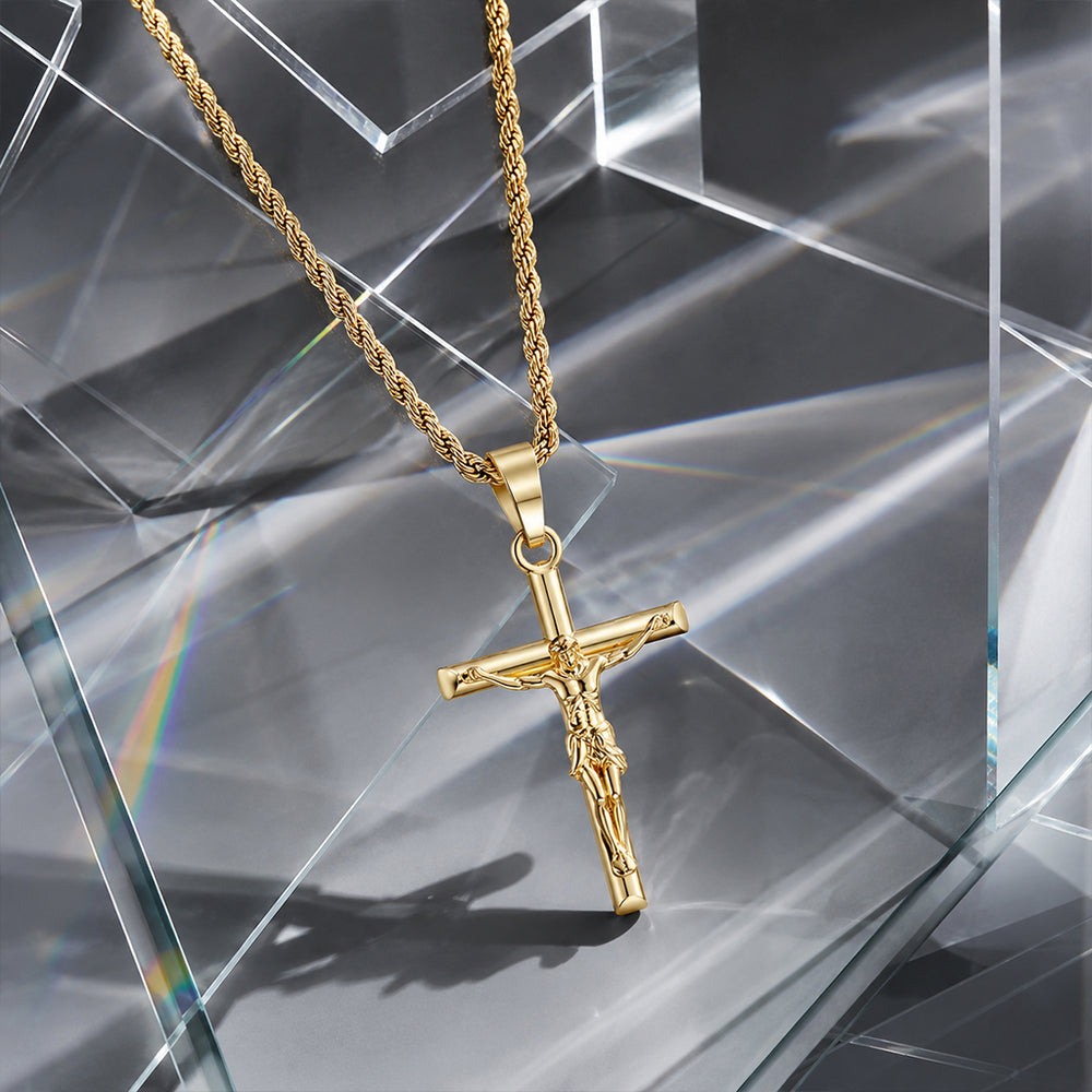 Beauteast Crucifix Pendant Necklace
