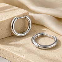 Beauteast D-Form Titanium Hoop Earrings