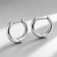 Beauteast D-Form Titanium Hoop Earrings