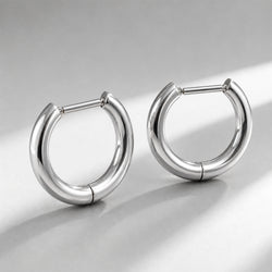Beauteast D-Form Titanium Hoop Earrings