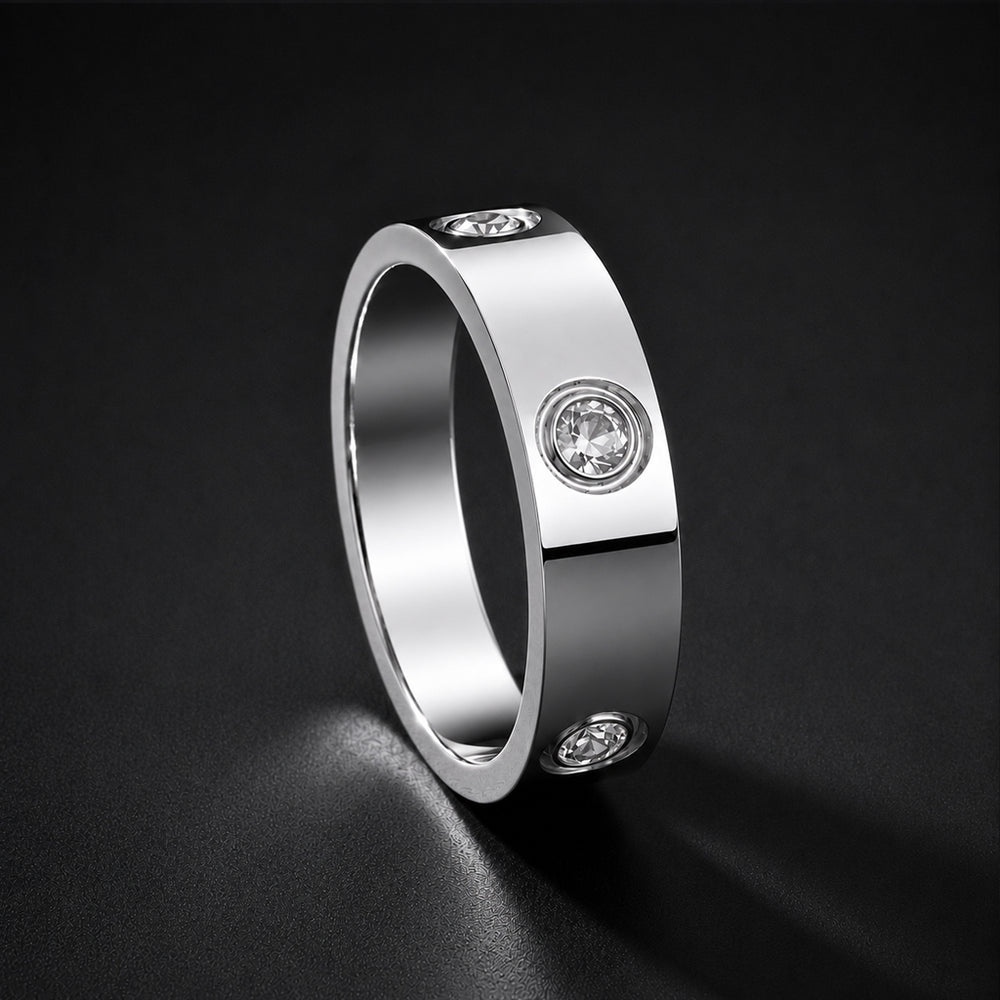 Beauteast Orbit Stone Band Ring