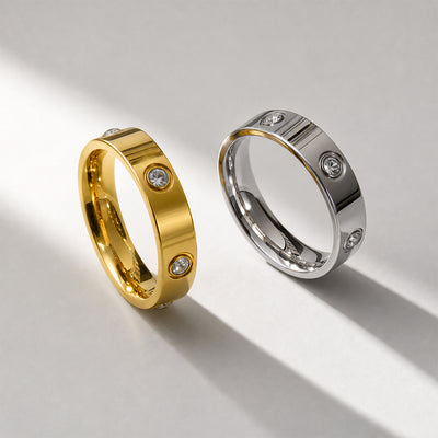 Beauteast Orbit Stone Band Ring
