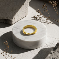 Minimalist Mobius Twist Ring - 18K Gold Plated 316L Stainless Steel Waterproof Stacking Band by Beauteast
