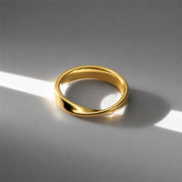 Minimalist Mobius Twist Ring - 18K Gold Plated 316L Stainless Steel Waterproof Stacking Band by Beauteast