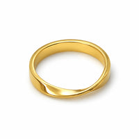 Minimalist Mobius Twist Ring - 18K Gold Plated 316L Stainless Steel Waterproof Stacking Band by Beauteast