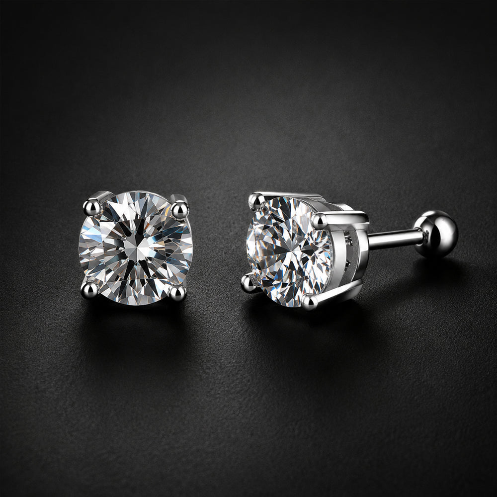 Beauteast Moissanite Solitaire Stud Earrings