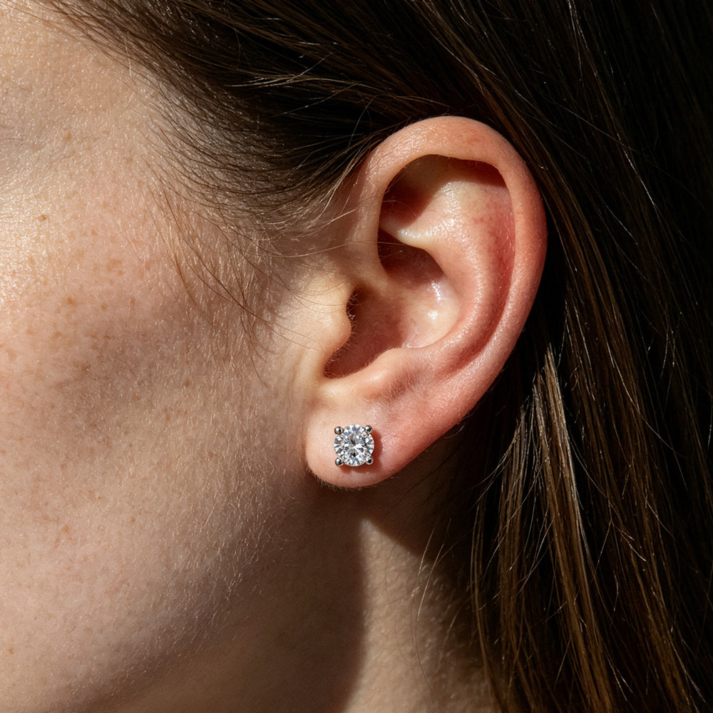 Beauteast Moissanite Solitaire Stud Earrings