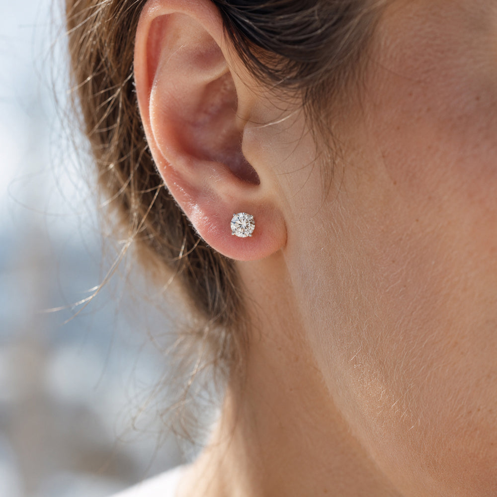 Beauteast Moissanite Solitaire Stud Earrings