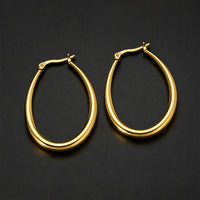 Beauteast Polished Teardrop Hoop Earrings