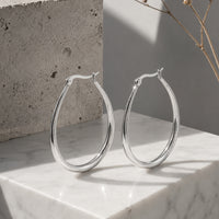 Beauteast Polished Teardrop Hoop Earrings