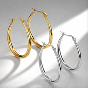 Beauteast Polished Teardrop Hoop Earrings