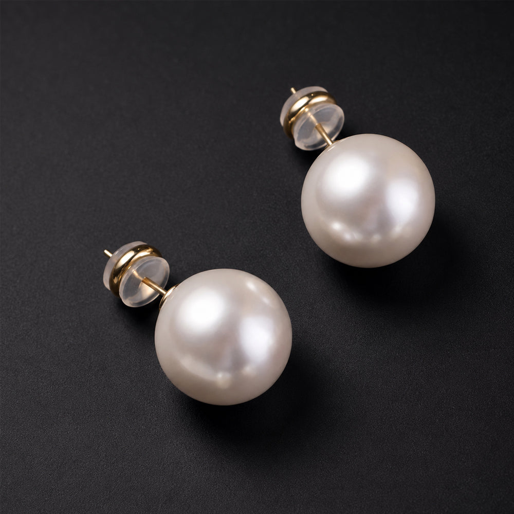 Beauteast Glass Pearl Stud Earrings