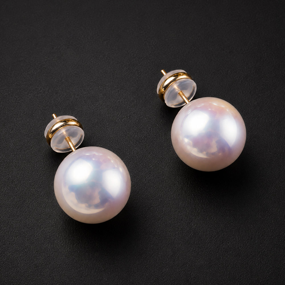 Beauteast Glass Pearl Stud Earrings
