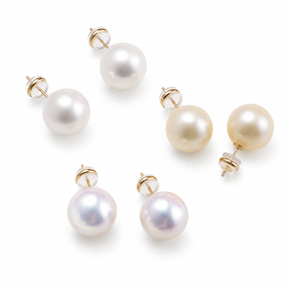Beauteast Glass Pearl Stud Earrings
