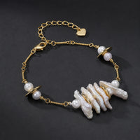 Beauteast Baroque Pearl Link Bracelet