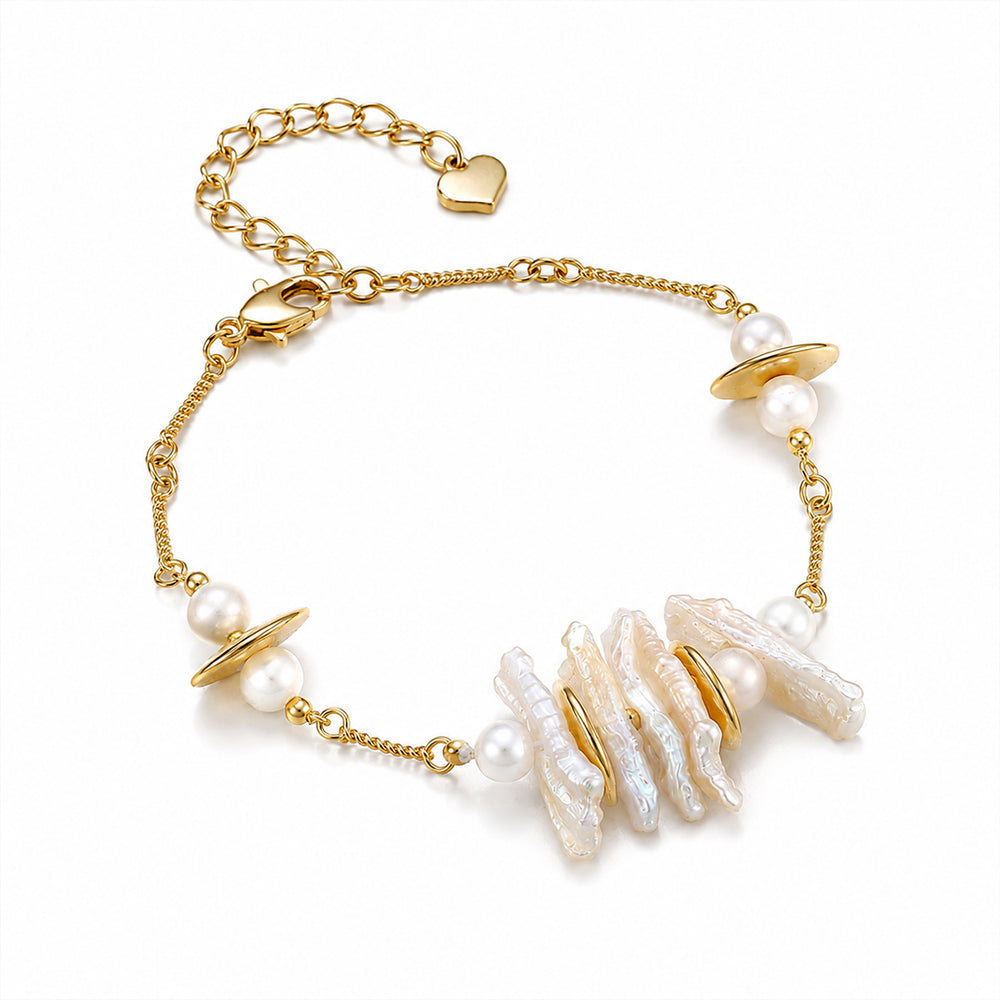 Beauteast Baroque Pearl Link Bracelet