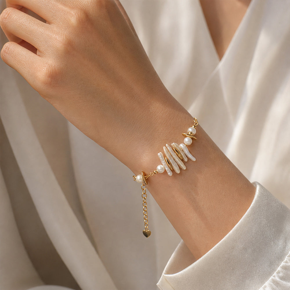 Beauteast Baroque Pearl Link Bracelet