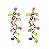 1 Pair Minimalist Christmas Tree Inlay Alloy Zircon Drop Earrings
