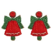 1 Piece Handmade Christmas Hat Christmas Tree Bell Handmade Plating Cloth Silver Plated Drop Earrings