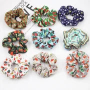 Christmas Cute Women's Color Block Rib-Knit Hair Tie