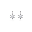 Silver Needle: Ball Stud Earrings + Snowflake Small Hanging Earrings