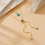 Vintage Style Life Tree Flower Bow Knot 304 Stainless Steel Pendant Necklace