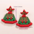 |1 Pair Of Red And Green Color Sweater Earrings