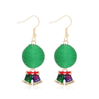 1 Pair Minimalist Christmas Tree Inlay Alloy Zircon Drop Earrings
