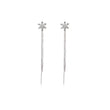 Snowflake Ear Stud White K Tassel Earrings